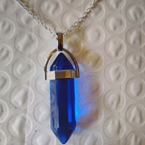 Blue Crystal Pendant Necklace